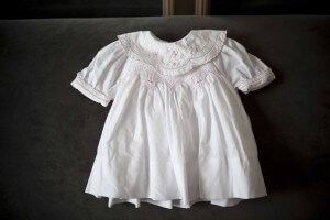 White Dress with Pink Details. Size 6 months.