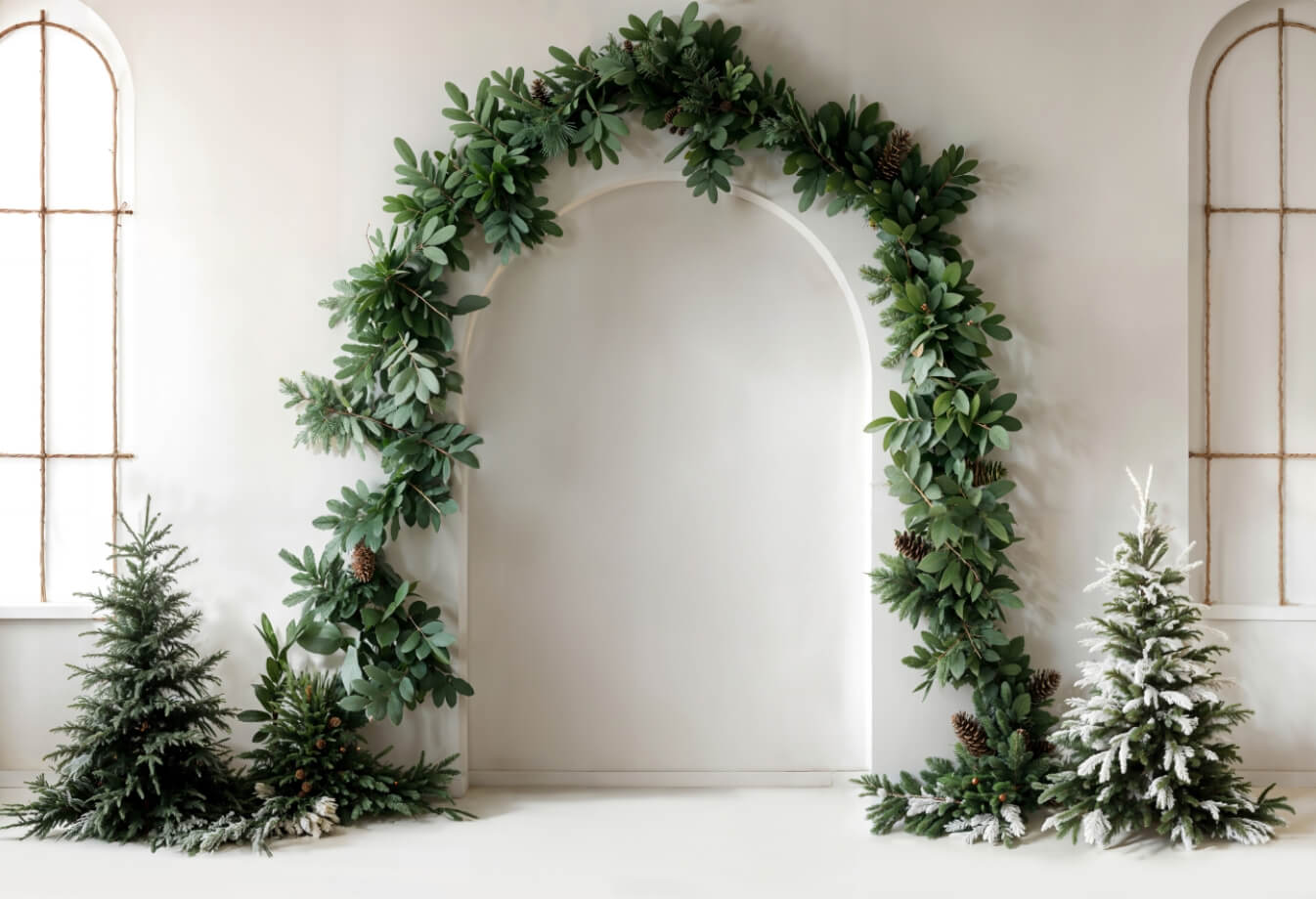 Embrace the magic of winter with a backdrop featuring the iconic phrase Let it Snow written in festive typography