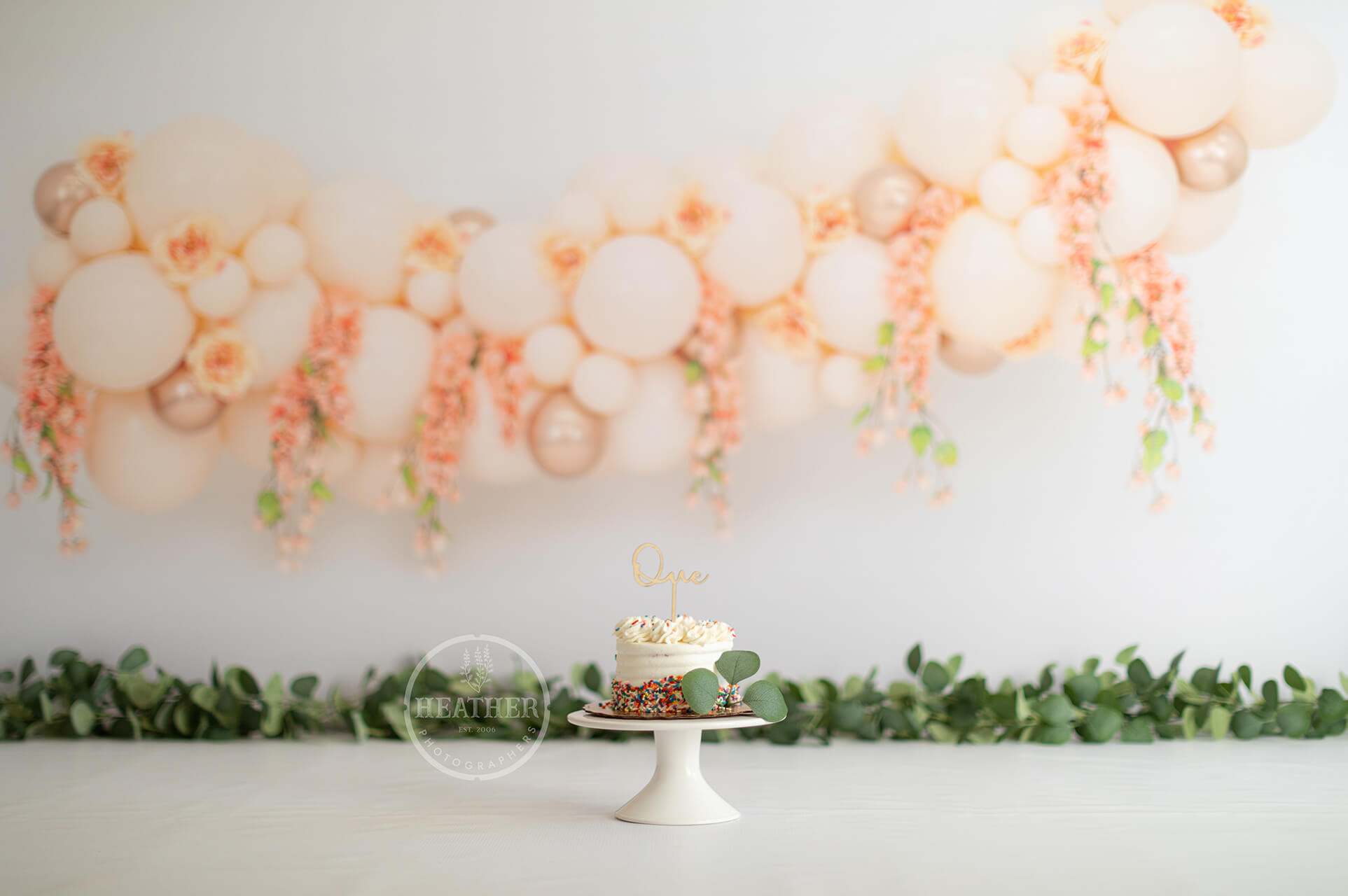 peach balloon garland